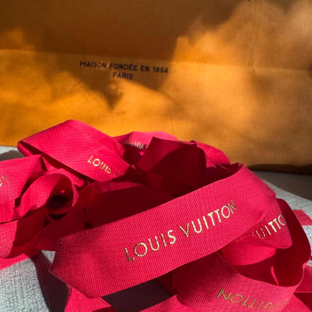 Louis Vuitton Red Ribbon with Golden writting